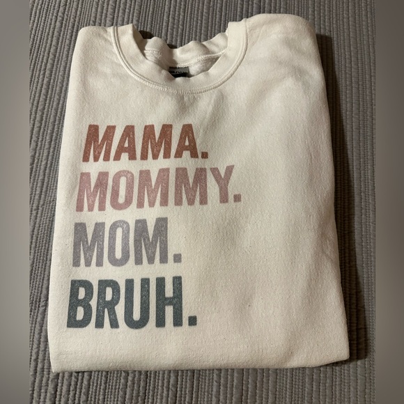 Gildan Heavy Blend mama.mommy.mom.bruh crewneck sweatshirt sz med - Picture 1 of 4